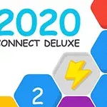 Kolorowe sześciokąty z cyframi i ikoną błyskawicy na białym tle z napisem 2020 Connect Deluxe
