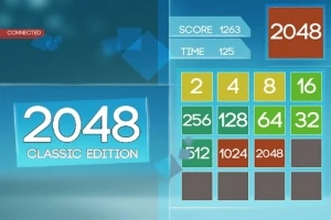 Ekran gry z układem płytek o różnych wartościach liczbowych, wynikiem i tytułem 2048 Classic Edition
