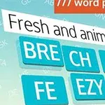 Kolorowe bloczki z literami układającymi się w różne kombinacje na jasnym tle z napisem Fresh and animated