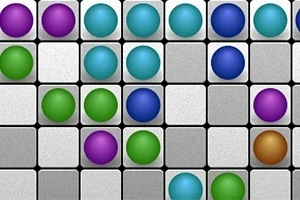Arcade Lines Deluxe Kolorowe kulki ułożone na szarej siatce kwadratowych pól