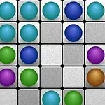 Arcade Lines Deluxe Kolorowe kulki ułożone na szarej siatce kwadratowych pól