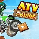 Czterokołowiec z numerem 01 unosi się w powietrzu na tle nieba, a obok znajduje się duży napis ATV CRUISE