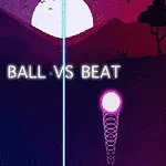 Kuliste światło na tle nocnego krajobrazu z księżycem i drzewami, z napisem Ball vs Beat pośrodku