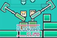 Blockowi ludzie dotrą do flagi na mecie w świecie bloków