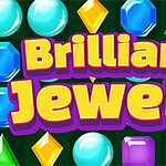 Kolorowe klejnoty na ciemnym tle z napisem Brilliant Jewels w jaskrawych kolorach