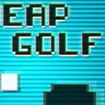 Napis CHEAP GOLF na niebieskim tle z dużym kursorem myszy i pikselową estetyką