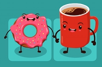Umieść pączki na talerzach, aby rozwiązać poziom.