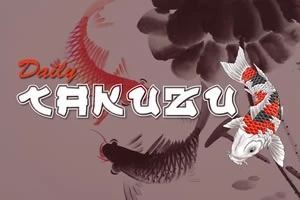 Karpie koi w wodzie z napisem Daily Kakuzu w tle