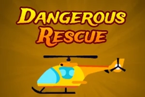 Żółty helikopter na brązowym tle z napisem Dangerous Rescue