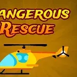 Żółty helikopter na brązowym tle z napisem Dangerous Rescue