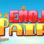 Kolorowy napis Emoji Pairs z uśmiechniętymi emotikonami na tle błękitnego nieba i basenu