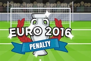 Puchar z czerwoną wstęgą na tle piłkarskiej bramki z napisem EURO 2016 PENALTY