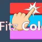 Rysunek przedstawia ikonę z trzema kolorowymi prostokątami (czerwonym, niebieskim, fioletowym) oraz ręką dotykającą górnego z nich, z napisem Fitz Color na ciemnym tle