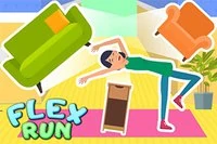 Pomóż zwinnemu gimnastykowi unikać przeszkód w zabawnej grze Flexible Run