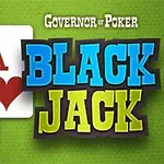 Karty do gry z symbolami asa serce i waleta trefl na zielonym tle z napisem Black Jack