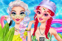 W grze online do makijażu dołącz do Elsy i Ariel na letnie zabawy, które