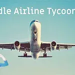 Samolot w locie na tle jasnego nieba z uśmiechniętą stewardesą w niebieskim uniformie i białym napisem u góry