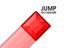 Czerwony kwadrat na białym tle z napisem Jump Red Square