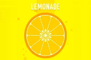 Plasterek cytryny na żółtym tle z napisem LEMONADE