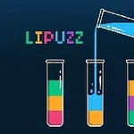 Probówki wypełnione kolorowymi cieczami na tle z logo Lipuzz