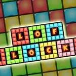 Kolorowe bloki ułożone w siatkę z dużymi literami „LOF BLOCKS” na środku