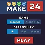 Menu gry z możliwością wyboru trybu gry, poziomu trudności i przyciskiem Play