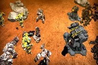 Symulator bitwy wojskowej z realistycznymi mech-robotami