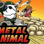 Kilka rysunkowych zwierząt uzbrojonych w różne bronie na tle eksplozji, z napisem Metal Animal na pierwszym planie