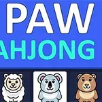 Niebieski baner z napisem PAW MAHJONG oraz rysunkowe ikony zwierząt: tygrysa, owcy, misia koala i niedźwiedzia