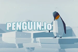 Pingwin stojący na pływającej krze lodowej z napisem Penguin