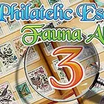 Znaczek z numerem 3 na tle albumu ze znaczkami i szkła powiększającego