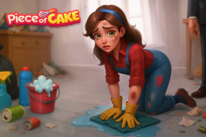 Starsza kobieta z siwymi włosami i różowymi okularami wskazuje na planszę z ikonami jedzenia i napojów