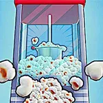 Maszyna do popcornu z czerwonym daszkiem produkująca świeży popcorn