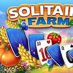 Kolorowe karty do gry na tle wiosennego krajobrazu z motywami rolniczymi, jak zboże i kwiaty