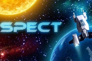 Statek kosmiczny unoszący się nad planetą z gwiazdami w tle i jasnym słońcem po lewej stronie