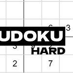 Plansza sudoku z napisem SUDOKU HARD na środku