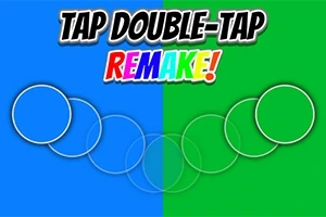 Niebiesko-zielone tło z napisem Tap Double-Tap Remake!