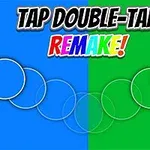 Niebiesko-zielone tło z napisem Tap Double-Tap Remake!