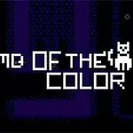 Napis TOME OF THE COLOR na ciemnym tle z postacią przypominającą kota