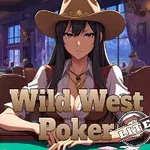 Kobieta w kowbojskim kapeluszu siedząca przy stole pokerowym w saloonie, otoczona przez innych graczy